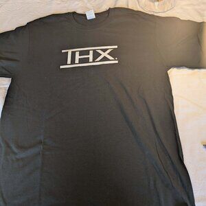 Port & Company Essential Tee THX Logo T-Shirt Size Large Black Silver Graphic